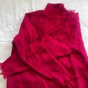 Hot Pink Distressed Sweater